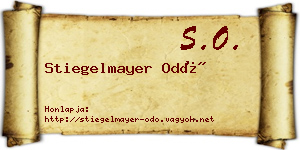 Stiegelmayer Odó névjegykártya